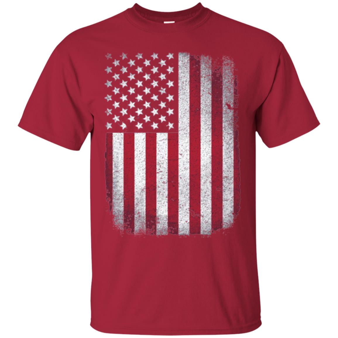Usa Flag T-shirt 4th July Cardinal