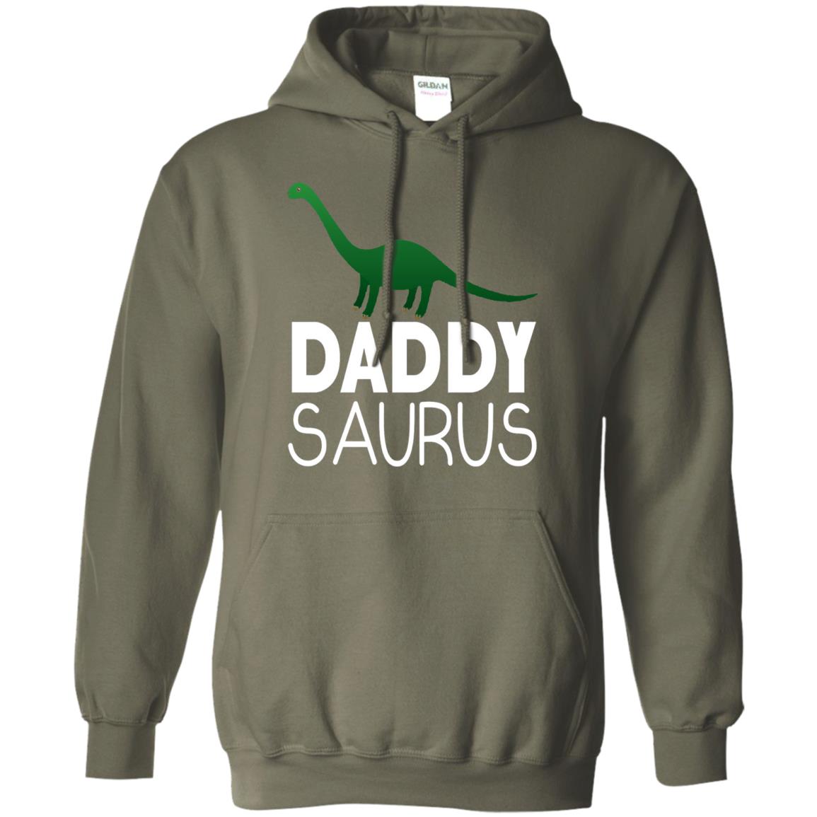 Daddy Saurus Dinosaur Matching Daddy T-shirt Military Green