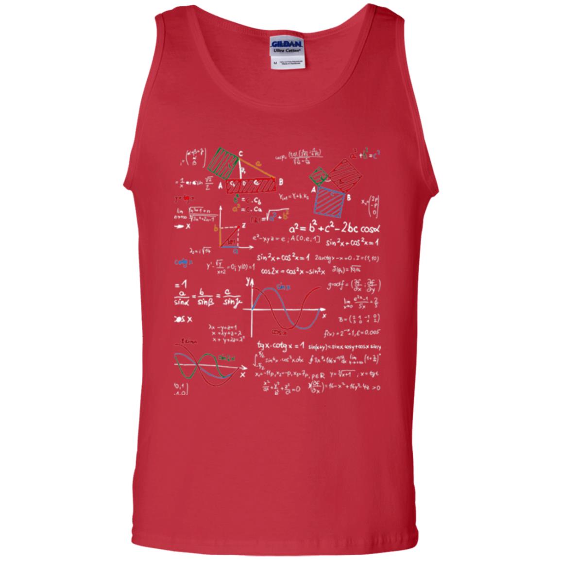 Math Lover T-shirt Formulas Cheat Sheet Red
