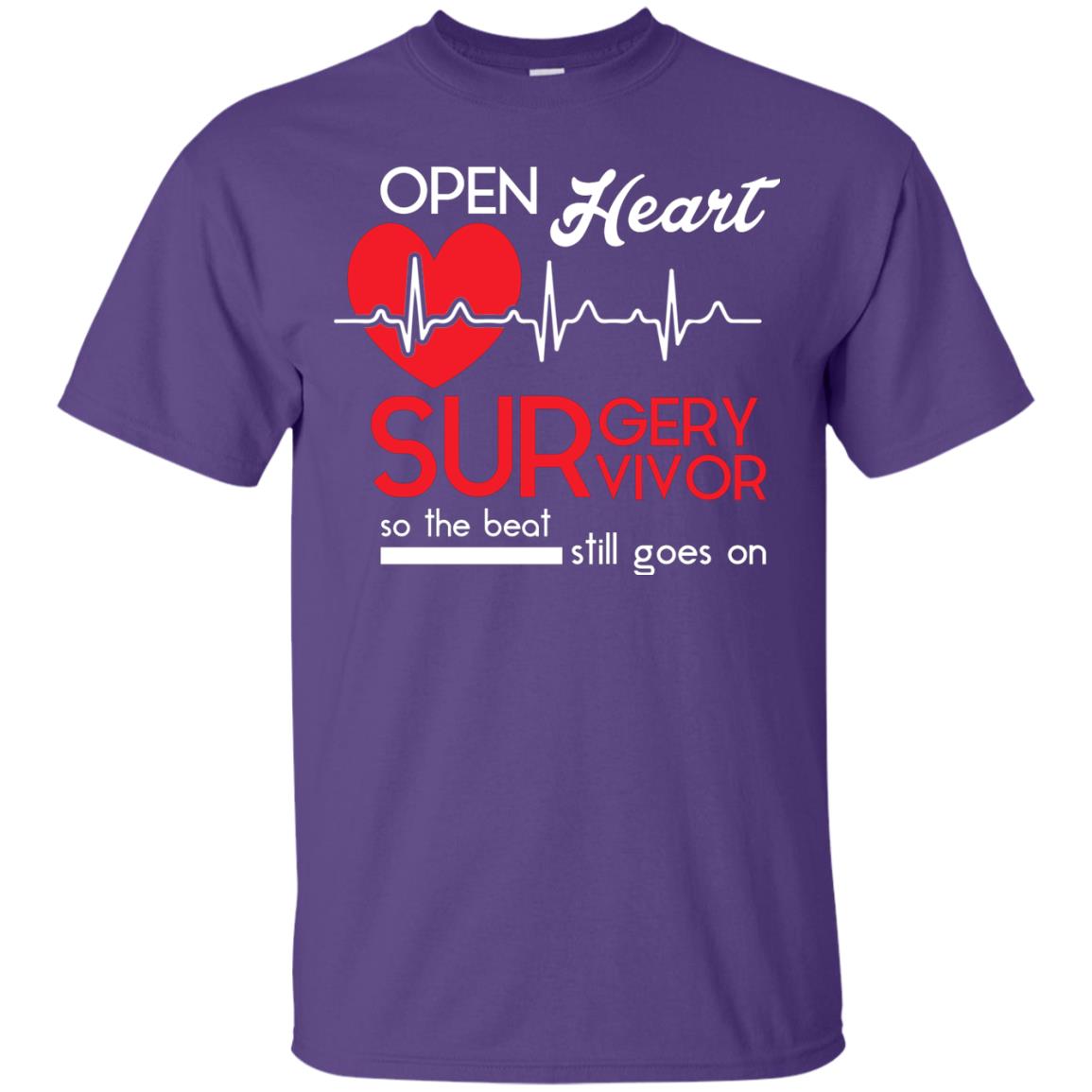 Open Heart Surgery Survivor Heart Desease T-shirt Purple