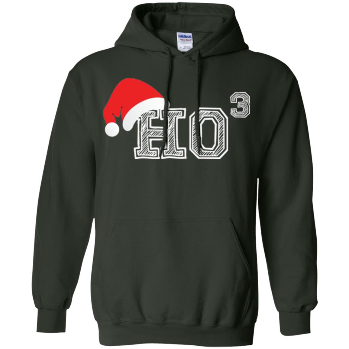 Christmas T Shirt Ho Ho Ho X 3 Third Power Forest Green