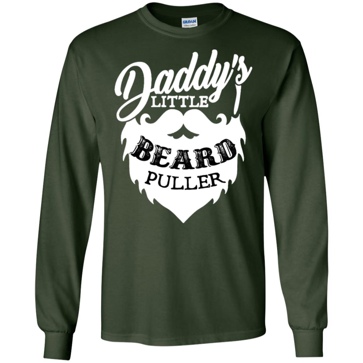 Daddy's Little Beard Puller Kid Shirt Forest Green