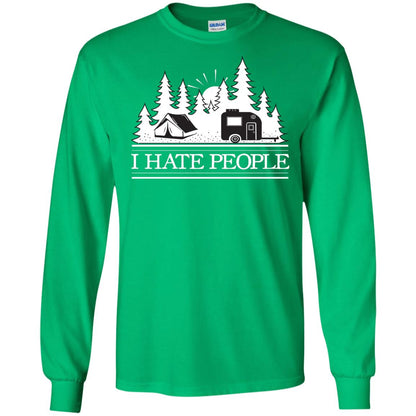 I Hate People Camping Lover Shirt Irish Green