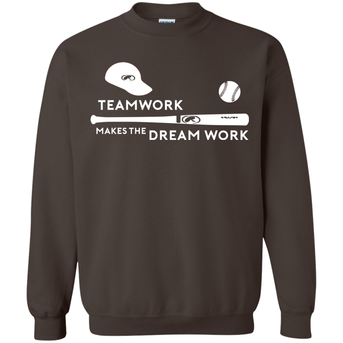 Baseball T-shirt Teamwork Makes The Dream Work Dark Chocolate