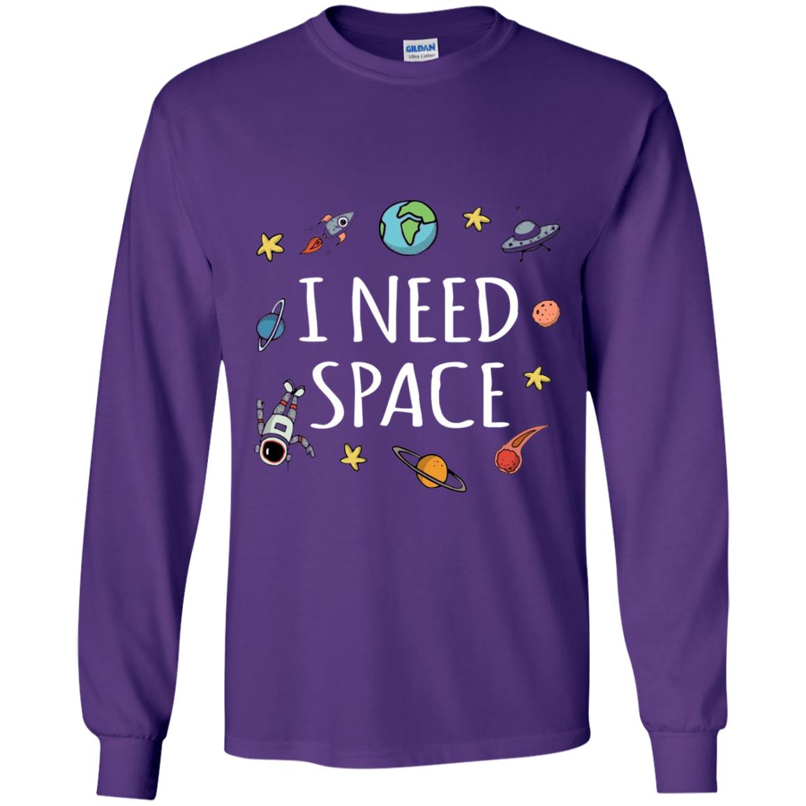 Funny I Need Space T-shirt Purple