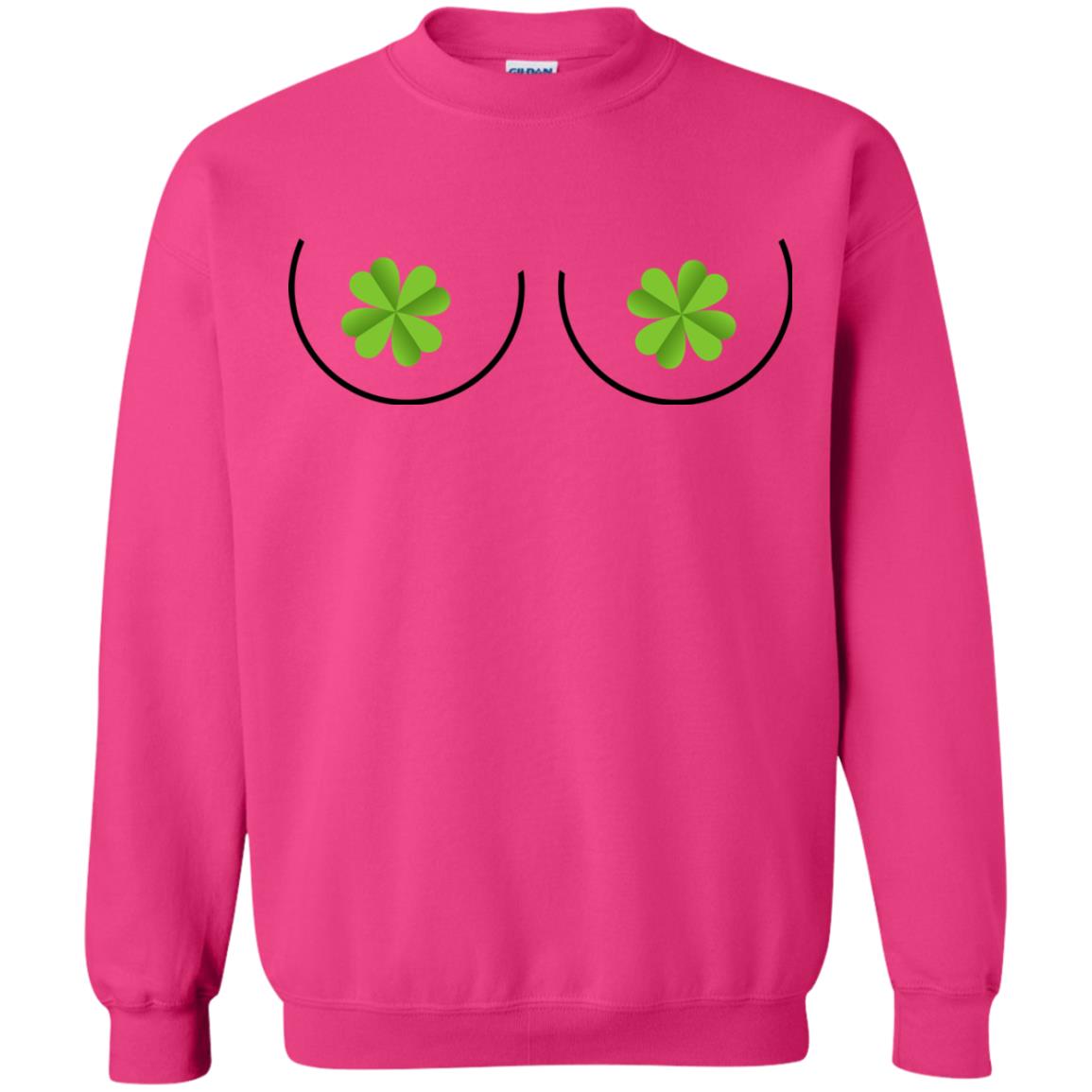 Shamrocks Breast Saint Patrick_s Day T-shirt Heliconia