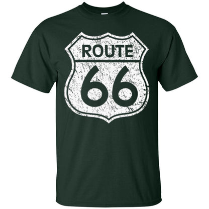 Historical Route 66 Distressed Vintage Look T-shirt Forest Green