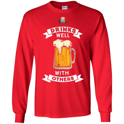 St. Patrick's Day T-shirt Drinks Well With Others Red
