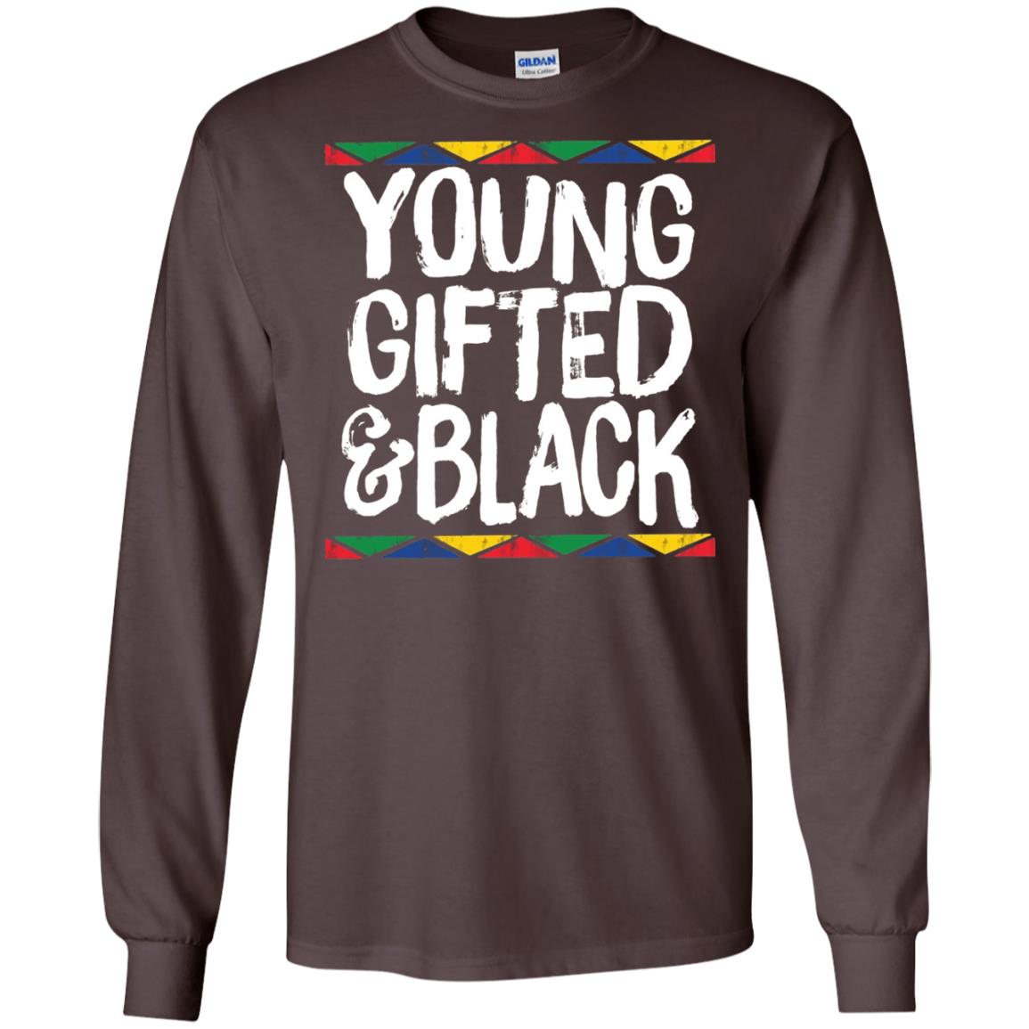 African Pride History Heritage T-shirt Young Gifted And Black Dark Chocolate