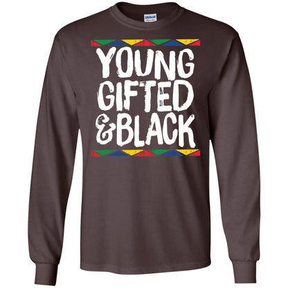 African Pride History Heritage T-shirt Young Gifted And Black Dark Chocolate