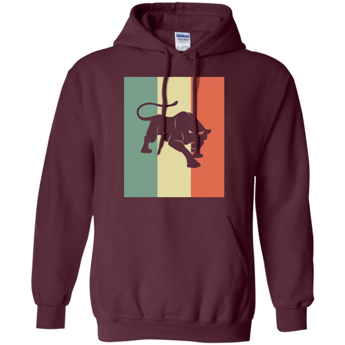 Black Panther Silhouette Gift Shirt Retro Vintage Classic Tee Maroon