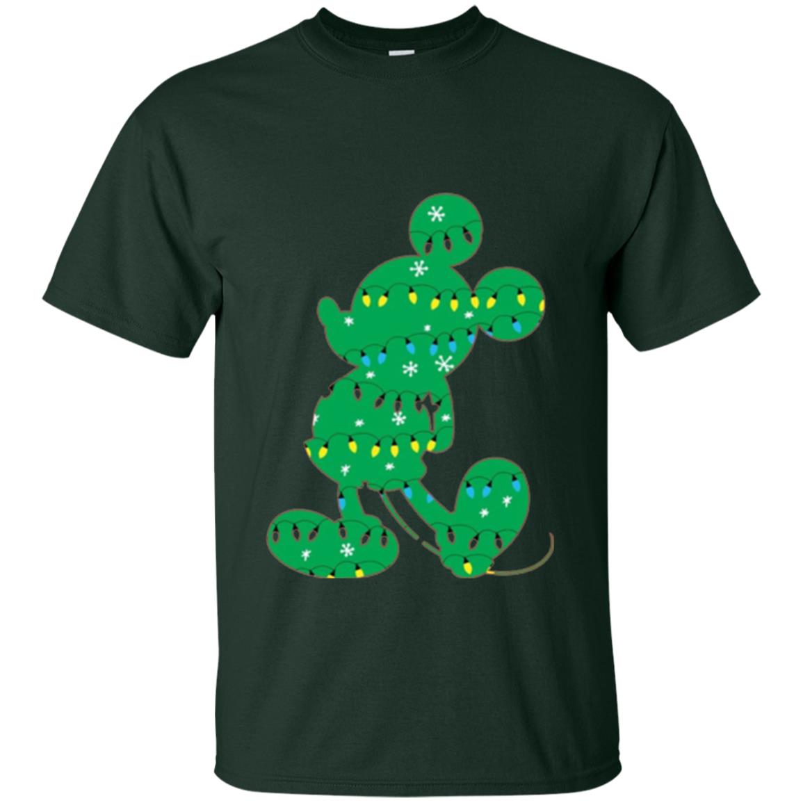 Disney Mickey Mouse Christmas Lights T-shirt Forest Green