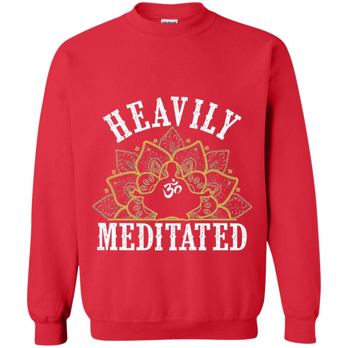 Funny Heavily Meditated Yoga Meditation T-shirt Red