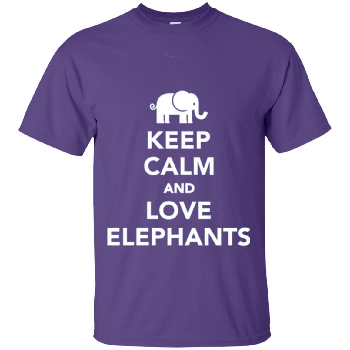 Elephant Lover T-shirt Keep Calm And Love Elephants T-shirt Purple
