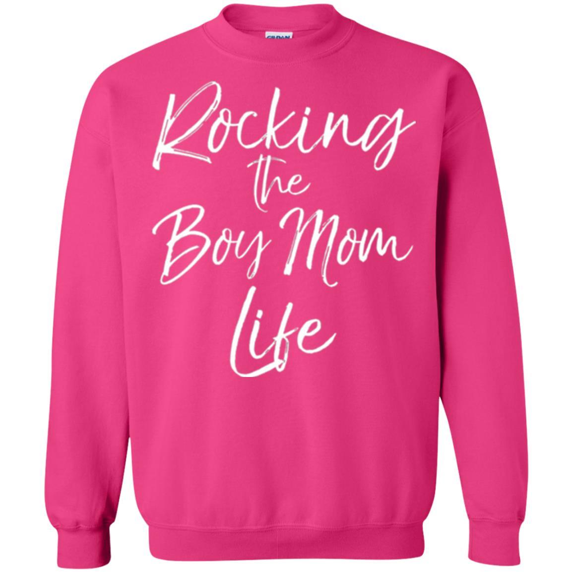 Mommy T-shirt Rocking The Boy Mom Life Heliconia