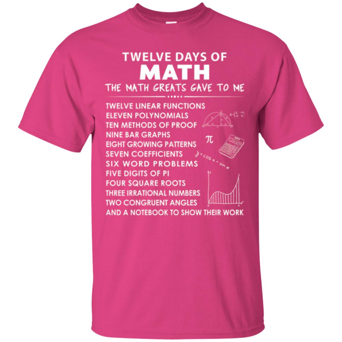 Math T-shirt Twelve Days Of Math Heliconia