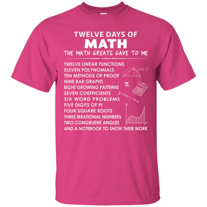 Math T-shirt Twelve Days Of Math Heliconia
