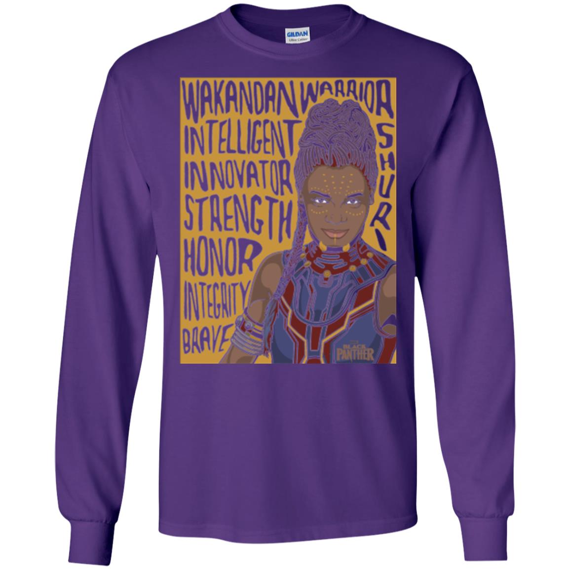 Black Panther Movie Shuri Word Art T-shirt Purple