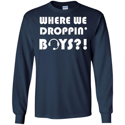 Where We Dropping Boys Gamer Shirt Navy