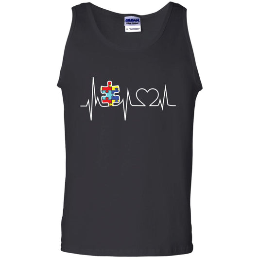 Autism Puzzle Heartbeat Autism Awareness Shirt Black