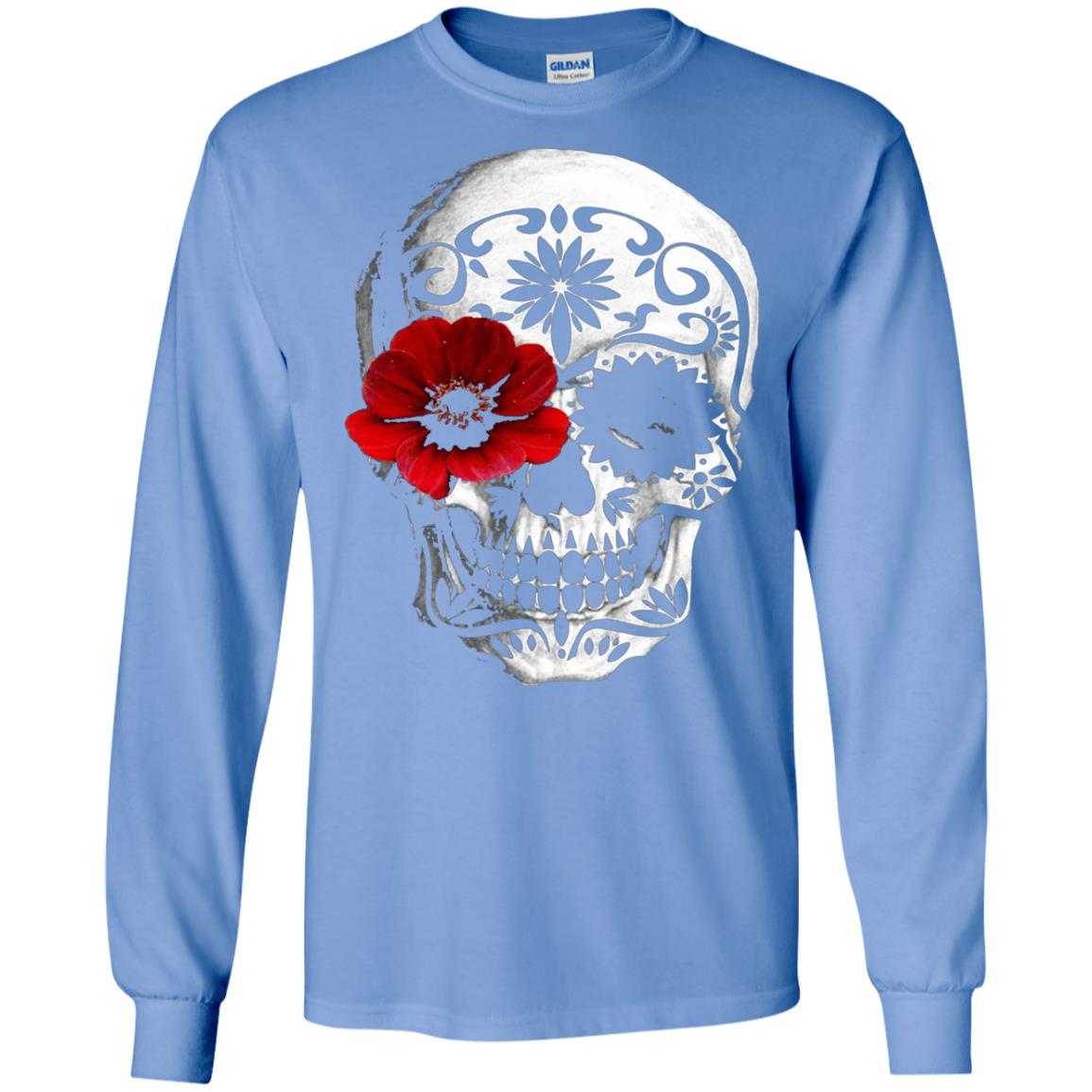 Day Of The Dead Sugar Skull Cinco De Mayo Shirt Carolina Blue