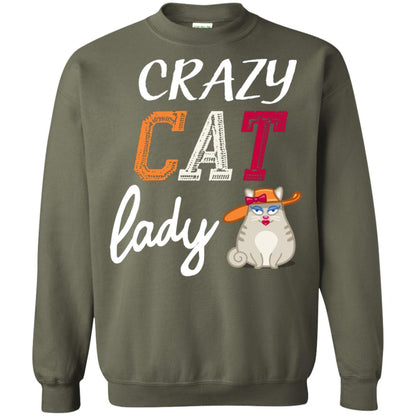 Crazy Cat Lady Chicken Shirt For Girls Womens Military Green