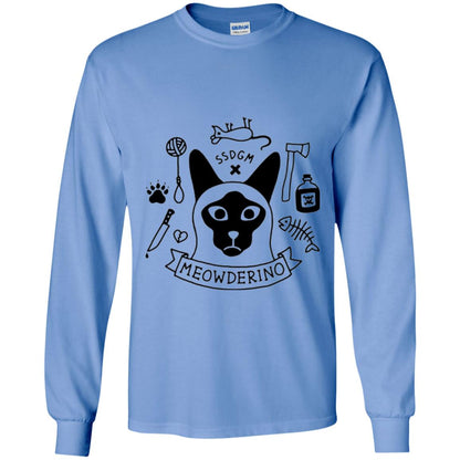 Meowderino T-shirt True Crime Cat Carolina Blue