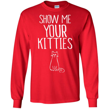 Cat Lovers T-shirt Show Me Your Kitties Red