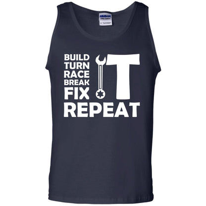 Build Turn Race Break Fix Repeat Racing Shirt Navy