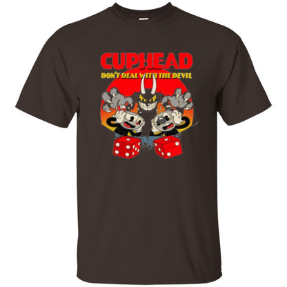 Cuphead And Mugman Devil_s Dice Video Game Graphic T-shirt Dark Chocolate
