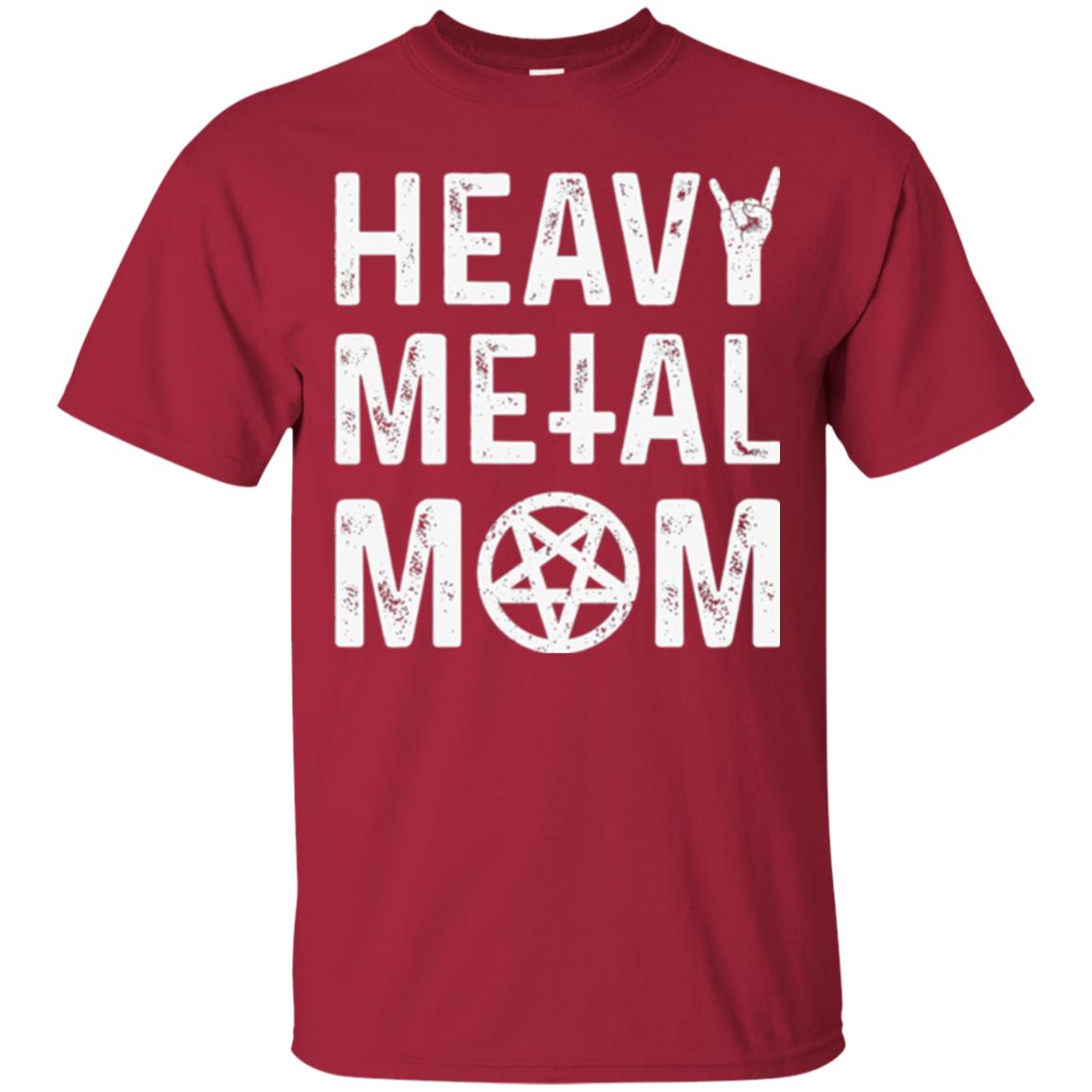 Heavy Metal Mom Vintage Band Music Concert Mother T-shirt Cardinal