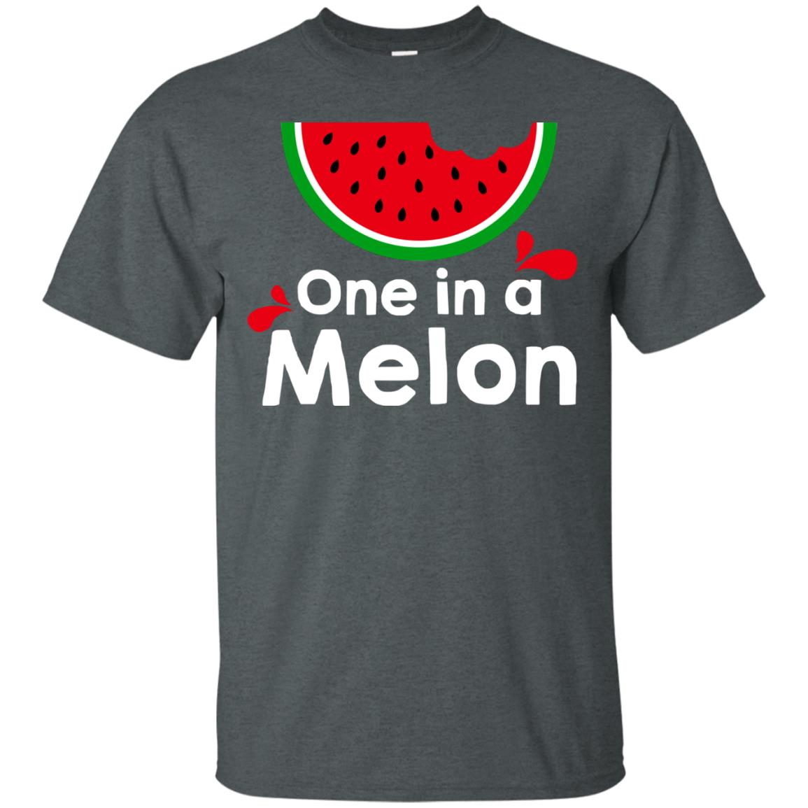 One In A Melon Watermelon Funny Fruit Pun Shirt Dark Heather