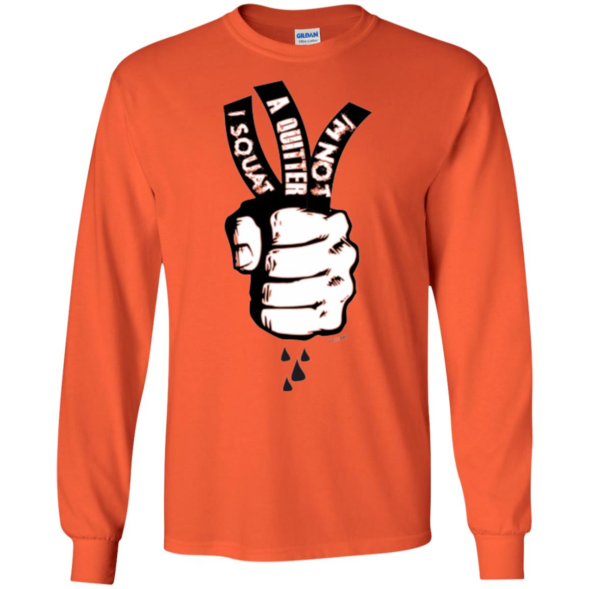 Fitnoquit T-shirt Im Not A Quitter Im Squat Gym Orange