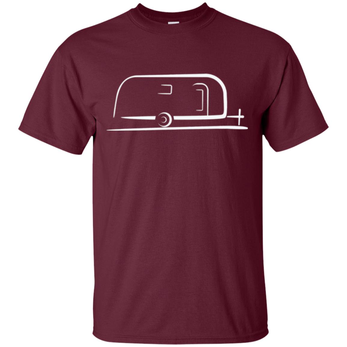 Vintage Airstream Style Streamlined Trailer T-shirt Maroon