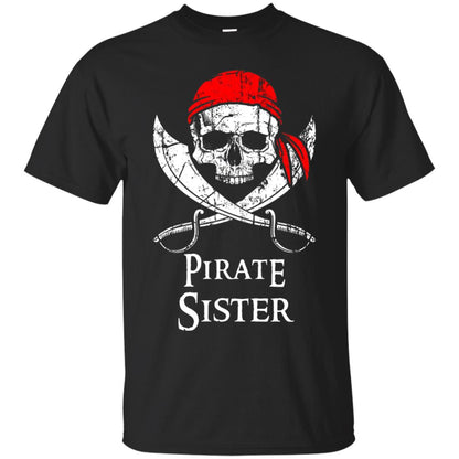 Family T-shirt Pirate Sister Jolly Roger Skull Crossbones Black