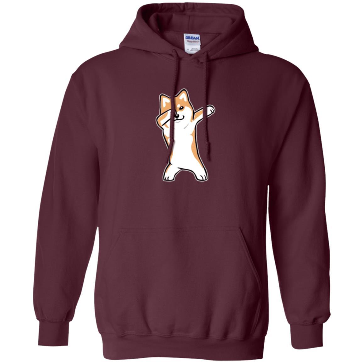 Dog Lover T-shirt Dabbing Shiba Inu Doge Maroon