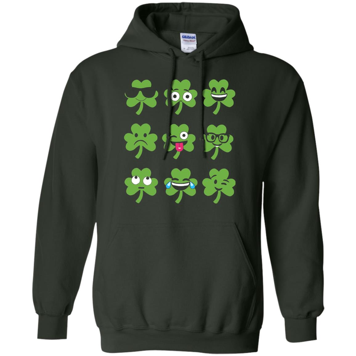 Emoji Shamrock St. Patrick_s Day T-shirt Forest Green