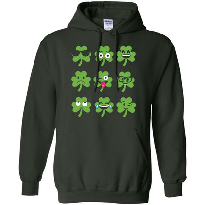 Emoji Shamrock St. Patrick_s Day T-shirt Forest Green