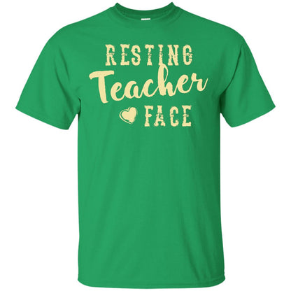 Resting Teacher Face T-shirt Irish Green