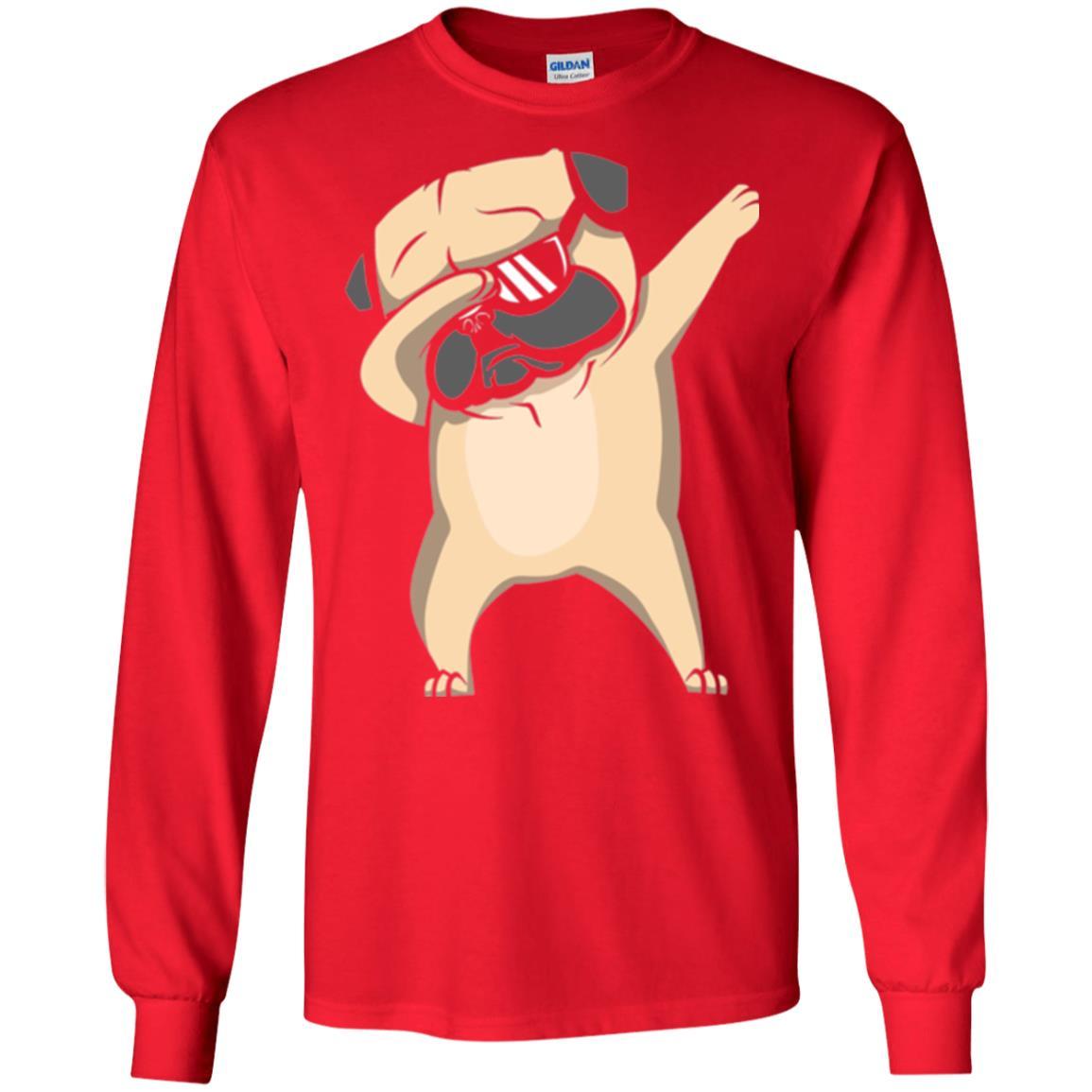 Dog Lover T-shirt Dabbing Pug T-shirt Red