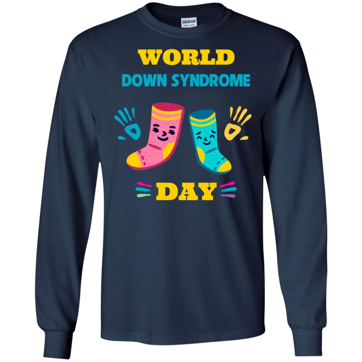 World Down Syndrome Day Hands And Stocks Shirt Navy