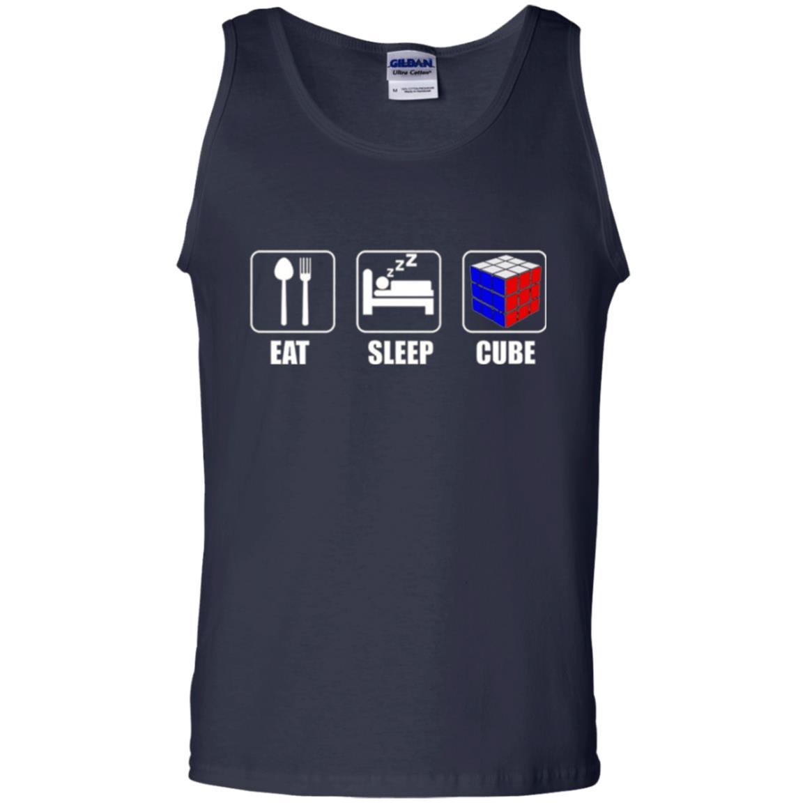 Rubik Lover T-shirt Eat Sleep Cube T-shirt Navy