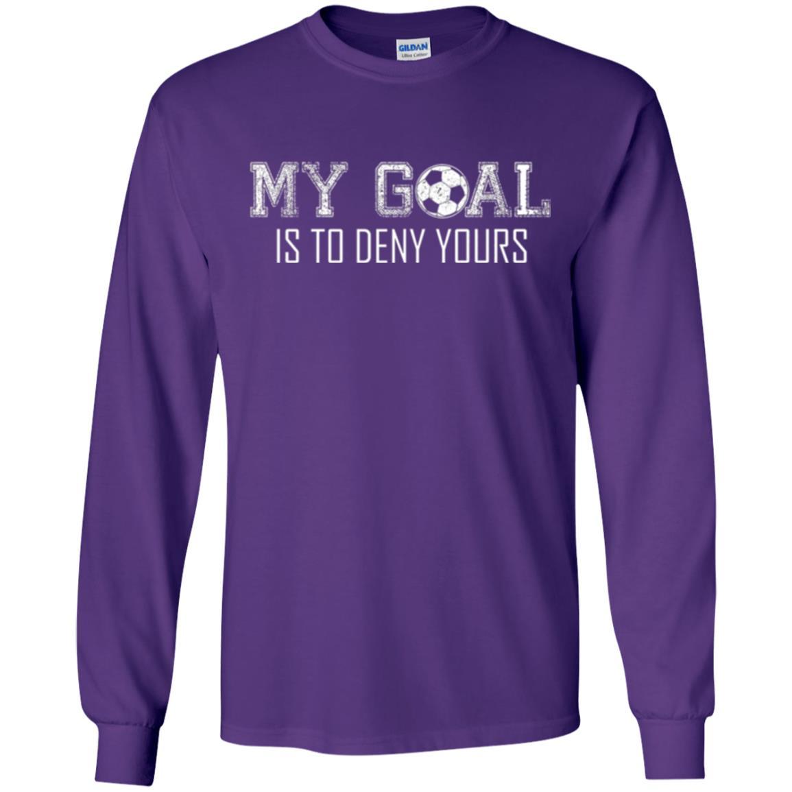 Soccer T-shirt My Goal Is To Deny Yours Purple