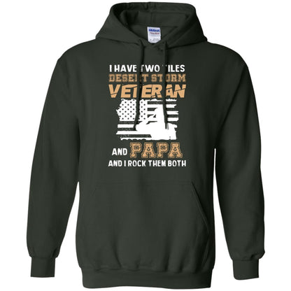 Veteran And Papa And I Rock Them Both Veteran Papa Shirt Forest Green