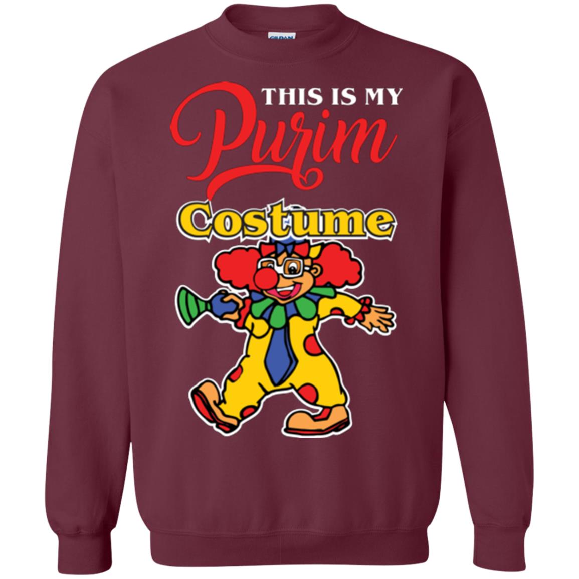 Purim Day T-shirt This Is My Purim Costume Maroon