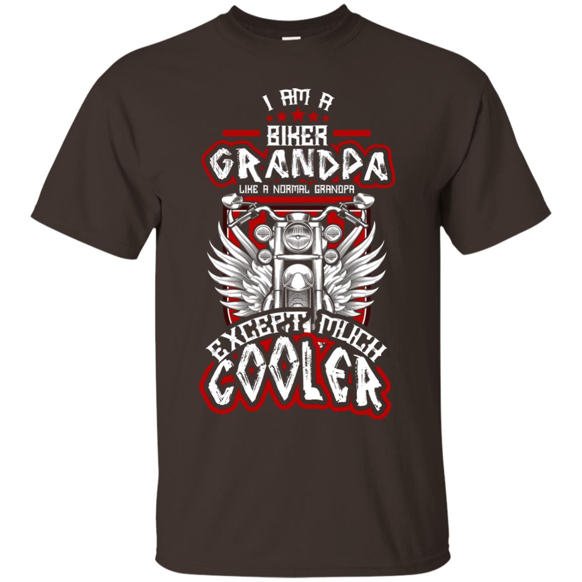 I Am A Biker Grandpa Like A Normal Grandpa Bike T-shirt For Papa Dark Chocolate