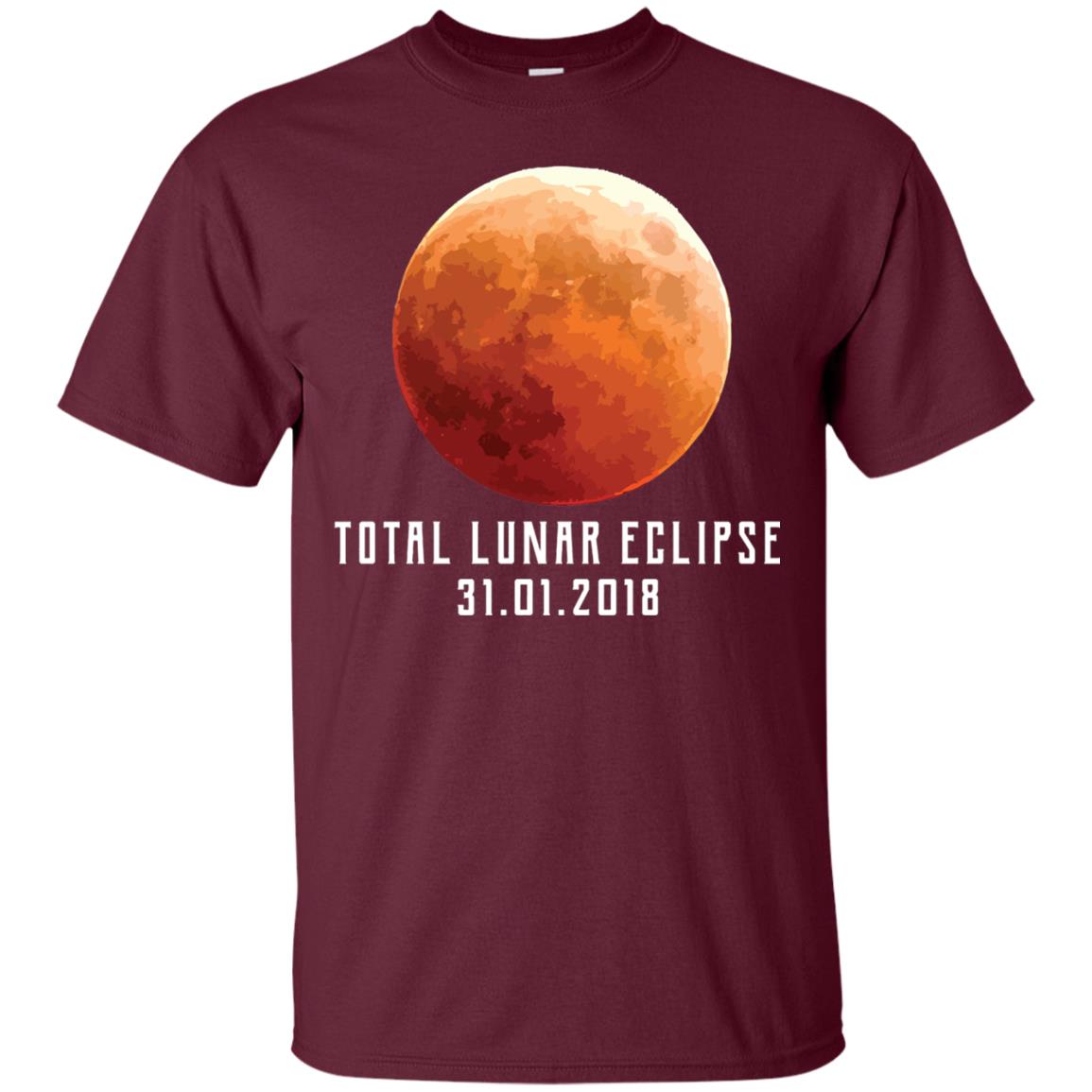 Total Lunar Eclipse Shirt 2018 Astronomy Gift Blood Moon Maroon