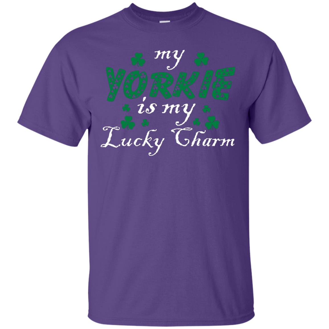 My Yorkie Is My Lucky Charm Saint Patrick's Day Shirt For Yorkie Lover Purple