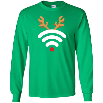 Wifi Signal Symbol Icon Reindeer X-mas Gift Shirt Irish Green