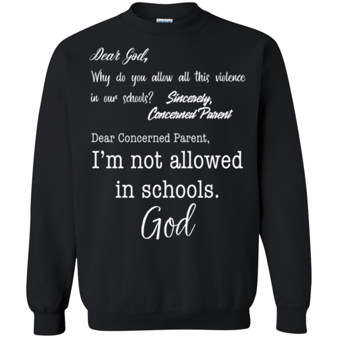 Dear God Why Not Allowed In Schools Christian T-shirt Black